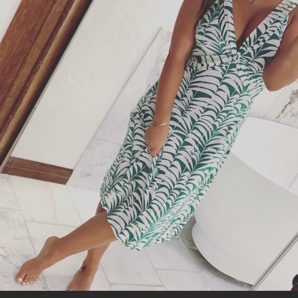 Leaf Print Summer Dress